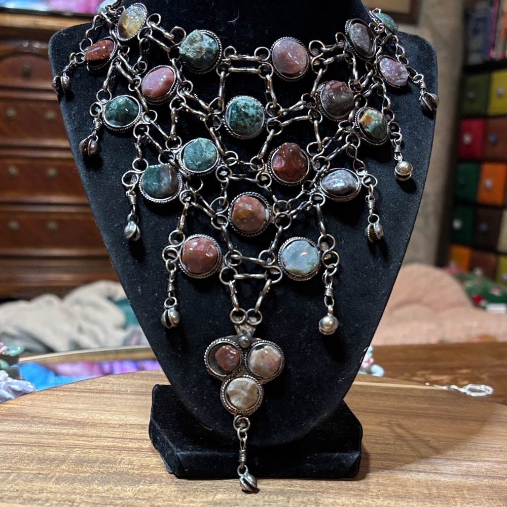 Multi-Stone Statement Necklace - image 1